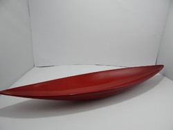 Zsolnay eozin  modern tál ökörvérmázas csónak alakú jelzett eozin dísztál