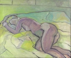 1L130 xx. Century European painter: reclining female nude