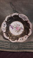 Virágos porcelán dísztál, kínáló tál (L3112)