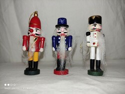 Christmas tree decoration three-piece nutcracker soldier wooden figure together 18 boxes available approx. They are 8 cm high
