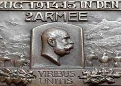 József Ferenc viribus unitis cap badge, winterfeldzug 2nd army 1914-15. (39X23mm). There is mail!