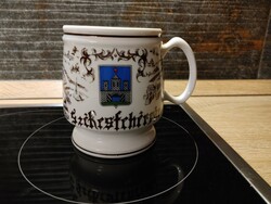 Hollóháza porcelain Székesfehérvár beer mug