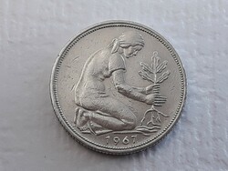 Németország 50 Pfennig 1967 D verdejel érme - Német 50 Pfennig D külföldi pénzérme