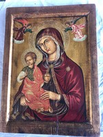 Icon Mary with her baby xvii. Century copy