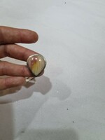 Silver stone ring