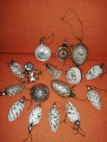 16 different, old, glass Christmas tree decorations. Decoration.