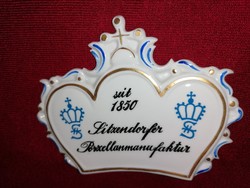 Ritka, Sitzendorfer Porzellanmanufaktura márkajelző tábla