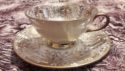 Aranyos porcelán kávés csésze tányérral 2 (L3077)