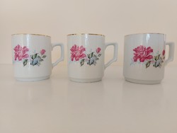 Régi 7 db porcelán rózsás bögre vintage csésze