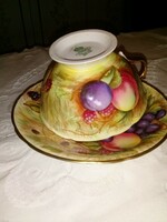 Aynsley porcelain coffee tea cup + saucer 1.8 dl, fabulous bright colors + gift