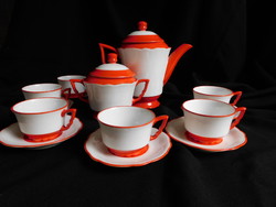 Antique Zsolnay elf-eared coffee set/ mocha