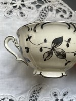 Patinás régi ezüst virágdíszítéses barokk teás csésze