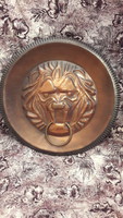 Lion large metal wall plate, copper plate (l3117)