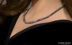.Exclusive luxury Tahitian real pearl cultured pearl necklace with blue certificate (with silver s 22,000)