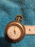 Antique silver push-button nun or priest pocket watch from the last 1/4 of the 1800s.
