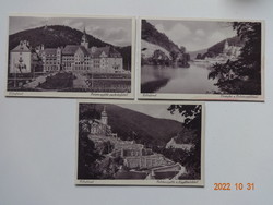 3 old postcards together: Lillafüred, 1930s (monostory photos)