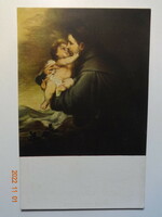 Régi festmény képeslap -  Murillo: Páduai szent Antal