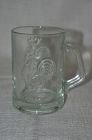 Rare convex rooster decorative glass jar ( dbz 00129 )