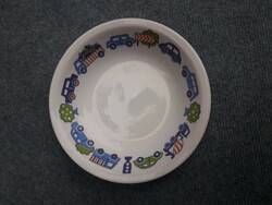 Ritka Alföldi porcelán autós gyerek tányér