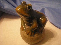 U2 art deco frog artistic rarity marked with large 16 cm majolica glaze