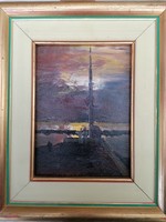 Szanthoffer imre / pier c. Picture painting with original guarantee