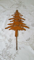 Patinated, fashionable rust-colored metal sheet that can be pierced, pine tree 25 cm.