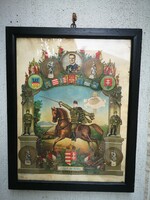 Antique, obsit, Miklós Horthy military memorial. Cavalry soldier, hussar