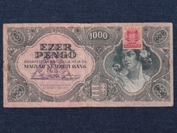 Háború utáni inflációs (1945-1946) 100 Pengő bankjegy 1945 revízió felülbélyegze (id64602)