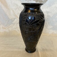 Black flower pattern ceramic vase