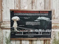 Szemléltető tabló, az atom felhasználása, és egyéb tudnivalók, 1950-60-as évek, hidegháborús plakát