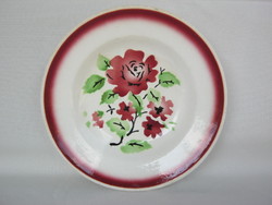 Old granite ceramic rose plate