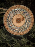 Old, marked, glazed ceramic wall plate