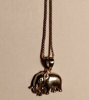 Ezüst elefántos ezüst nyaklánc. 3 g.