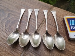5 marked silver teaspoons for sale, 60 grams