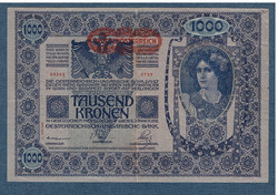 1000 Korona 1902 deutschösterreich stamp ii. Kádás back cover ornament