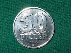 50 Filér 1999! Only 7000 pcs. ! It was not in circulation! Greenish!