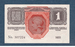 1 Korona 1916 Deutschösterreich bélyegzés aUNC- UNC