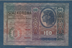 100 Korona 1912.VF Bélyegzés nélkül