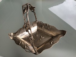 Régi szecessziós fém kínálótál tál vintage art nouveau 29,5 cm