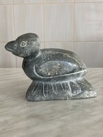 Canadian Aboriginal Inuit Art Stone Figure Duck Marked