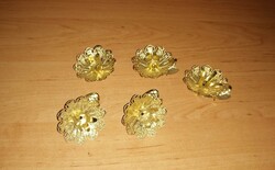 5 Gold-colored clip candle holders for Christmas tree