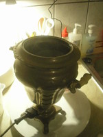N30 antique working 4 lit russian samovar showcase was 1977 still with porcelain socket cotton cable