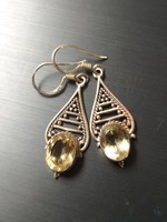 Indian silver earrings with citrine