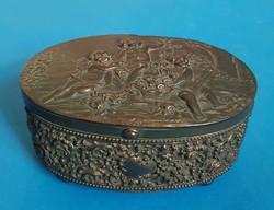 Old bronze jewelry box