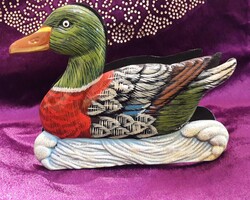 Duck napkin holder, hunting table decoration (l3144)