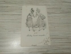 Antik Üdvözlő képeslap. 1904.