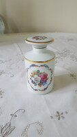 Gilded contessa porcelain jar with flower garland