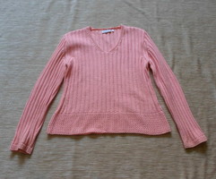 Rózsaszín kötött pulóver, női pulcsi (Yessica)