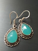 Beautiful silver earrings with aqua blue agate