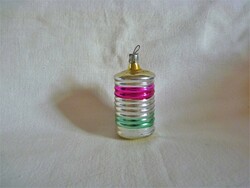 Old glass Christmas tree decoration - striped 
